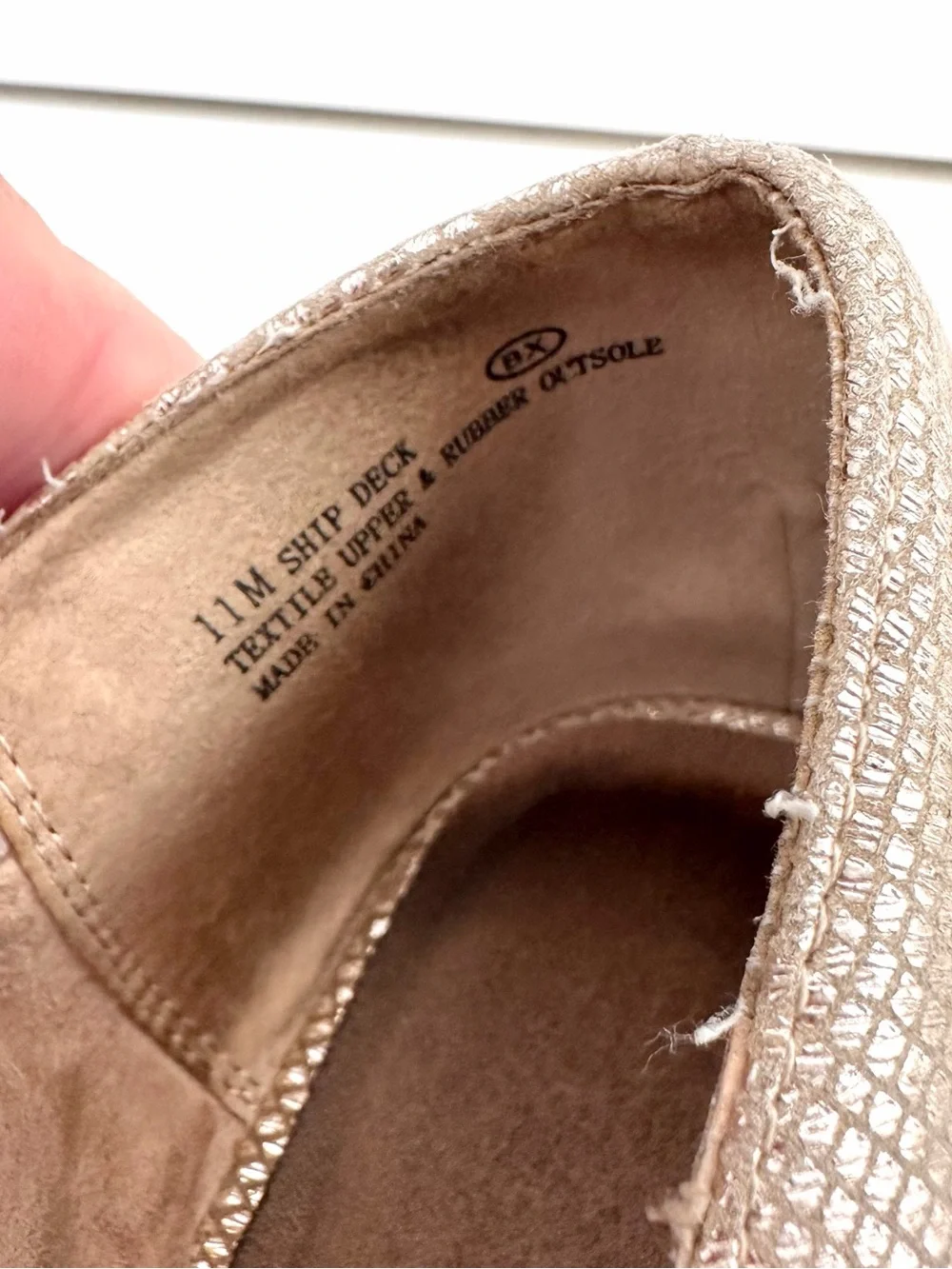 AEROSOLES Ship Deck Gold Snake Peep-Toe Bow wedge size 11